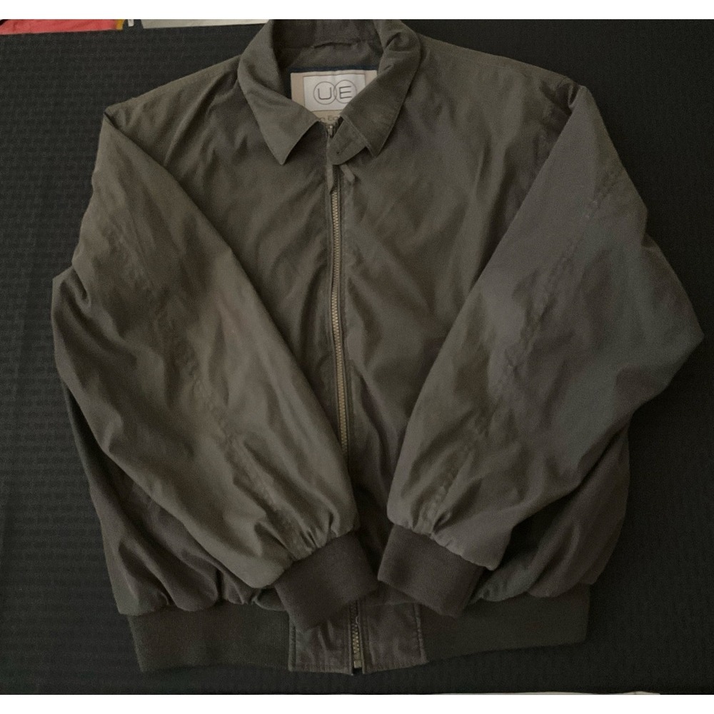 Vintage Urban Equipment Jacket Mens Medium Grey Bomber Full Zip Cotton Lined